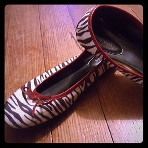 Zebra ballet flats